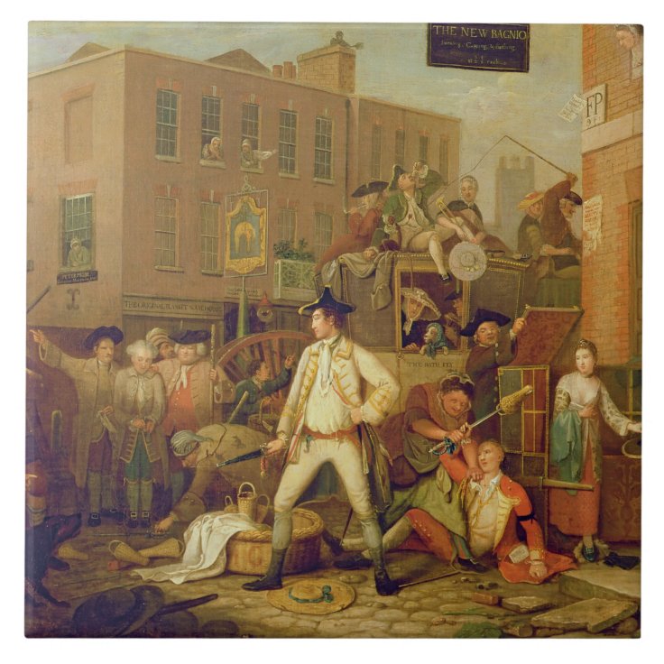 Scene in a London Street, 1770 (oil on canvas) Tile | Zazzle