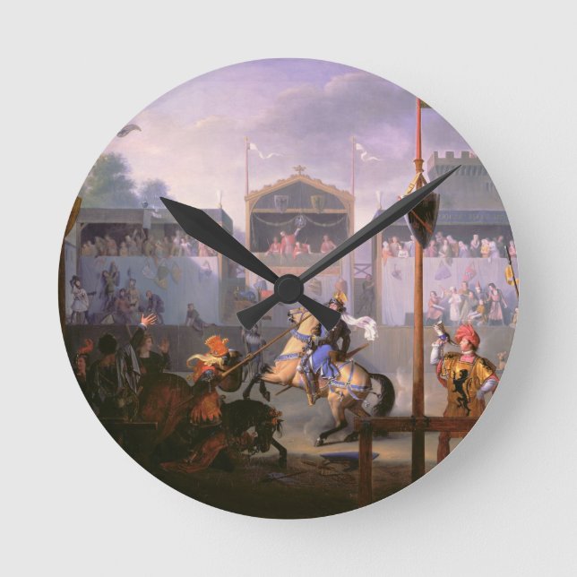 Scene of a Tournament in the Fourteenth Century, 1 Round Clock (Front)