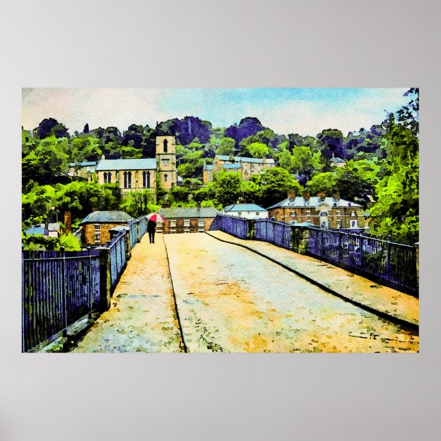 Scene of Ironbridge in Shropshire, England  Poster (Front)