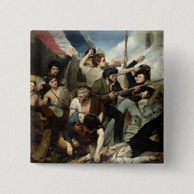 Scene of the 1830 Revolution Button (Front)