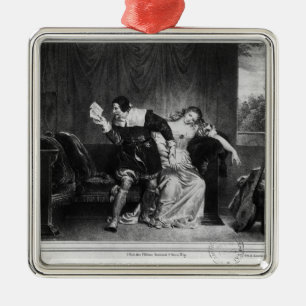 Scene of the cousin's letter metal ornament