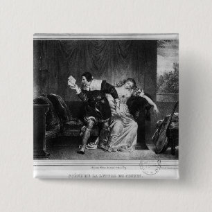 Scene of the cousin's letter pinback button