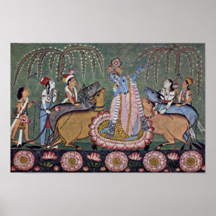 Scene Râgmâlâ Series: Krishna With His Flute By In Poster