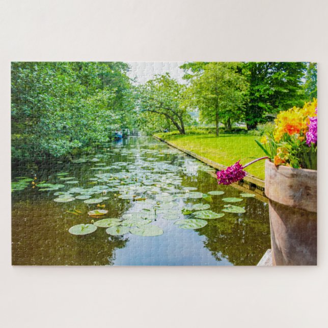 Scene with water and waterlilies, Netherlands Jigsaw Puzzle (Horizontal)