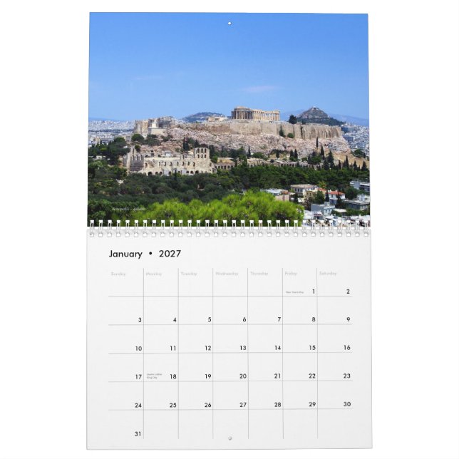 Sceneries of Greece II Calendar (Jan 2027)