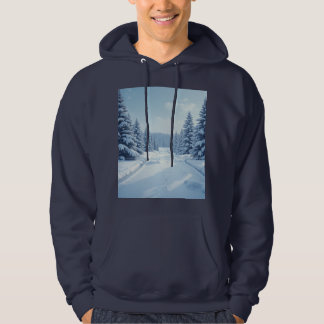 Scenery hoodie piled up after snowfall