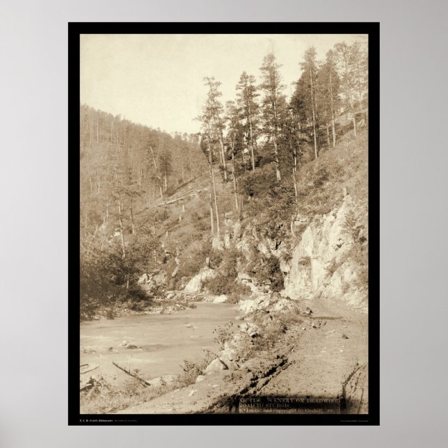 Scenery on Deadwood Road to Sturgis SD 1888 Poster (Front)