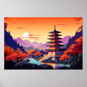 Scenery Panoramic Oriental Landscape Nature Poster