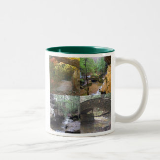 Scenes from Old Man's Cave, Hocking Hills, Ohio Two-Tone Coffee Mug