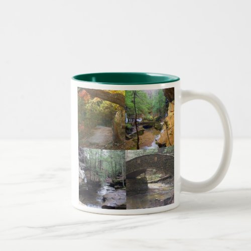 Scenes from Old Mans Cave Hocking Hills Ohio Two_Tone Coffee Mug