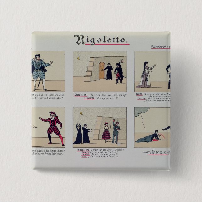 Scenes from the Opera 'Rigoletto' Button (Front)