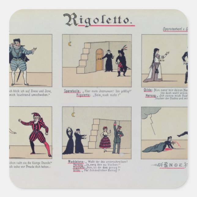 Scenes from the Opera 'Rigoletto' Square Sticker (Front)
