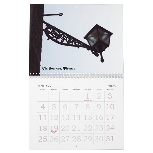 Scenes From Tuscany Calendar (Jan 2026)