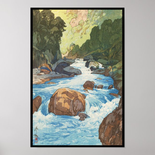 Scenes in the Japan Alps, Kurobe River Yoshida art Poster (Front)