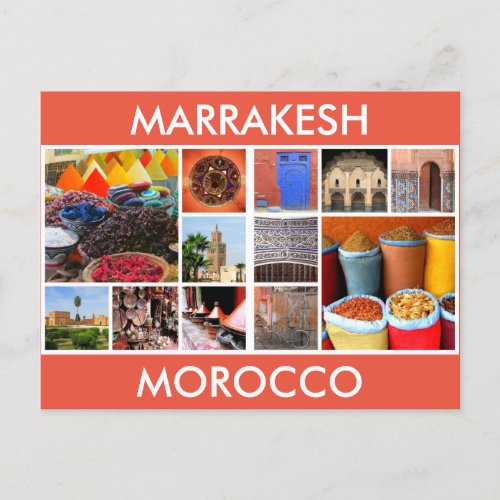scenes marrakesh  morocco postcard