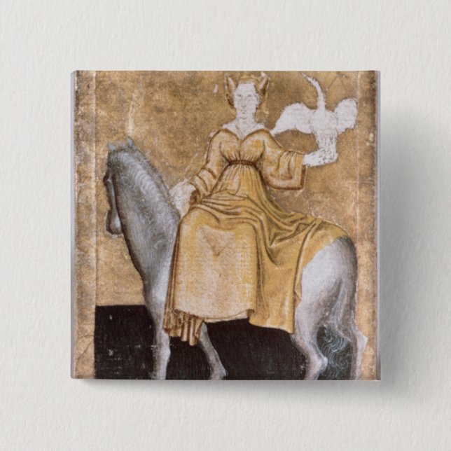 Scenes of courtly hawking button (Front)