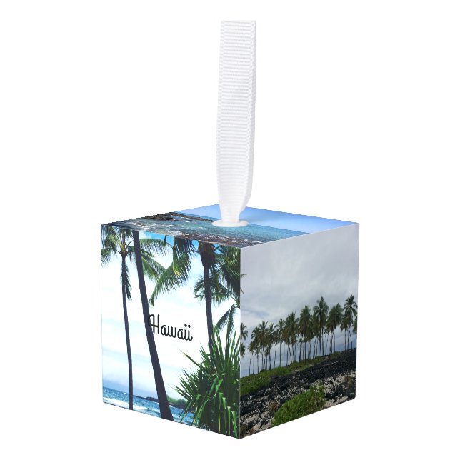 Scenes of Hawaii Cube Ornament (Front Angled)