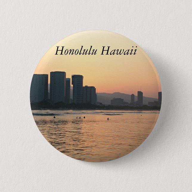 Scenes of Honolulu Button (Front)
