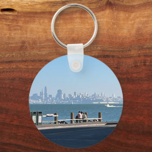 Scenes of San Francisco Bay Bridge and cityscape Keychain