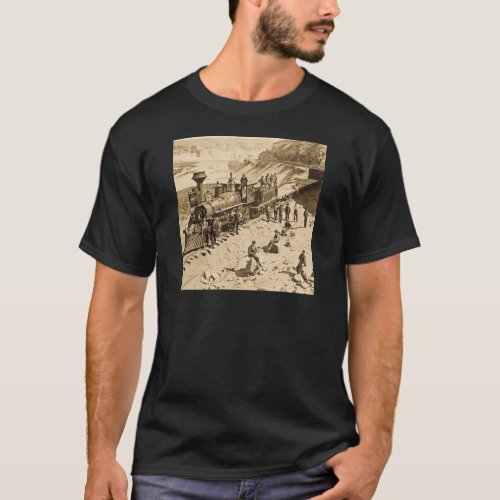 Scenes on the Union Pacific Railroad Sepia T_Shirt