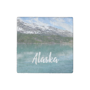 Scenic Alaska Glacier Fjord  Stone Magnet