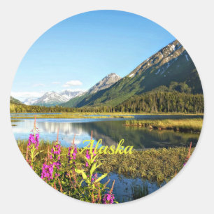 Scenic Alaska landscape photograph Classic Round Sticker