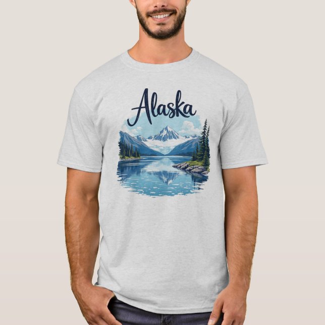 Scenic Alaska River & Mountains Tee (Front)