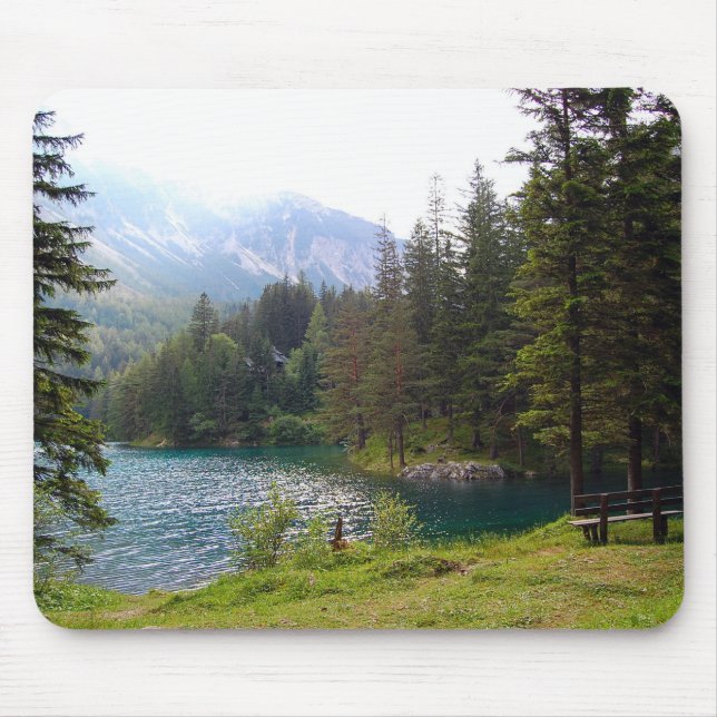 Scenic Alpine Forest and Lake Mouse Pad (Front)