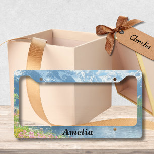 Scenic Alpine Lake Name License Plate Frame