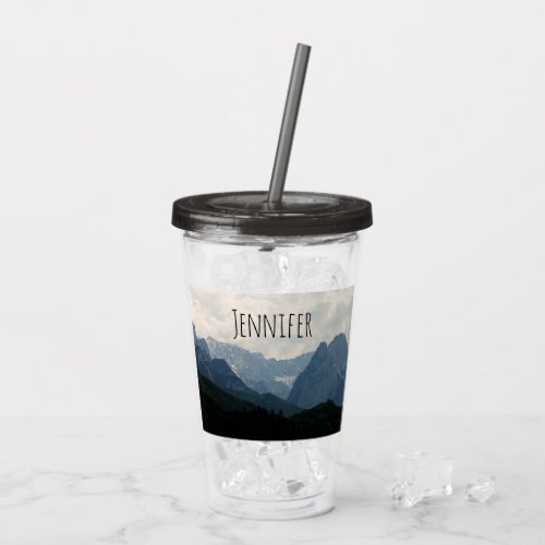 Scenic Alpine Mountains Nature Photo Acrylic Tumbler