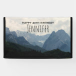 Scenic Alpine Mountains Nature Photo Birthday Banner