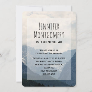 Scenic Alpine Mountains Nature Photo Birthday Invitation