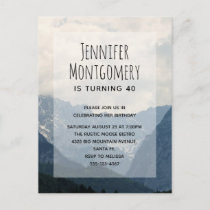 Scenic Alpine Mountains Nature Photo Birthday Invitation Postcard