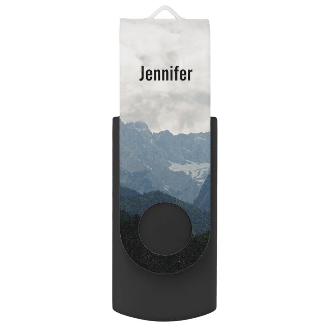 Scenic Alpine Mountains Nature Photo Flash Drive (Front Vertical)