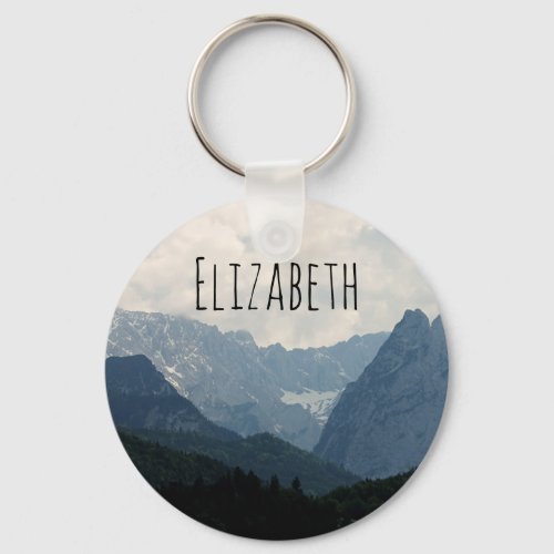 Scenic Alpine Mountains Nature Photo Keychain