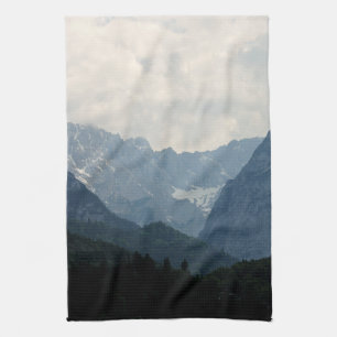 Scenic Alpine Mountains Nature Photo Kitchen Towel