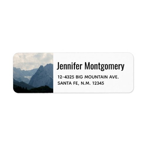 Scenic Alpine Mountains Nature Photo Label