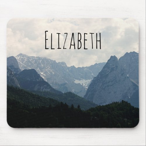 Scenic Alpine Mountains Nature Photo Mouse Pad