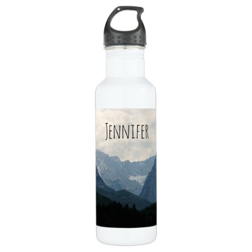Scenic Alpine Mountains Nature Photo Stainless Steel Water Bottle