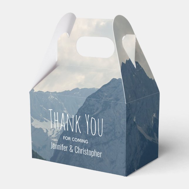 Scenic Alpine Mountains Nature Photo Wedding Favor Boxes (Front Side)