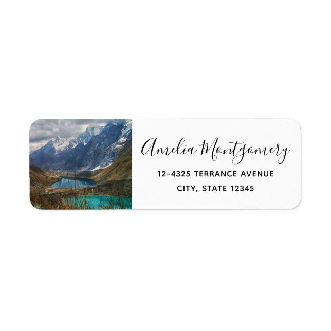 Scenic Alpine Mountains Photo Address Label (Front)
