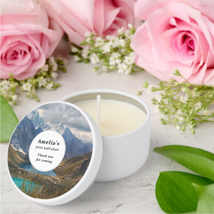 Scenic Alpine Mountains Photo Birthday Mini Candle Favors