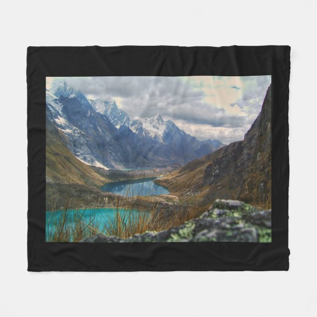 Scenic Alpine Mountains Photo Fleece Blanket (Front (Horizontal))