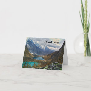 Scenic Alpine Mountains Photo Letterpress Thank You Card