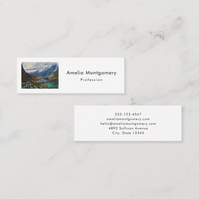 Scenic Alpine Mountains Photo Mini Business Card (Front/Back)