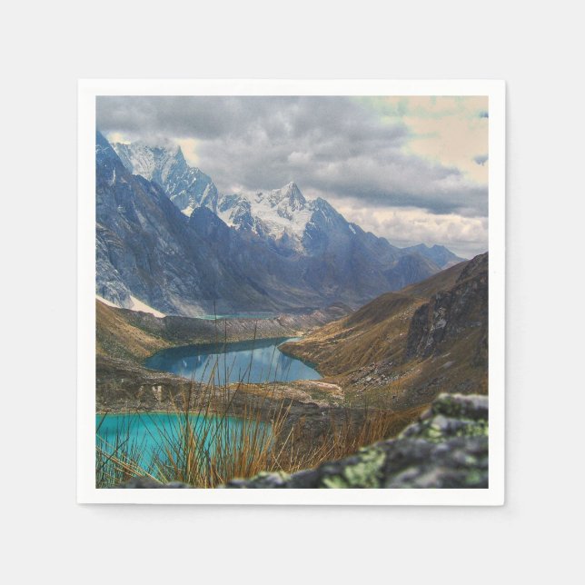 Scenic Alpine Mountains Photo Napkins (Front)