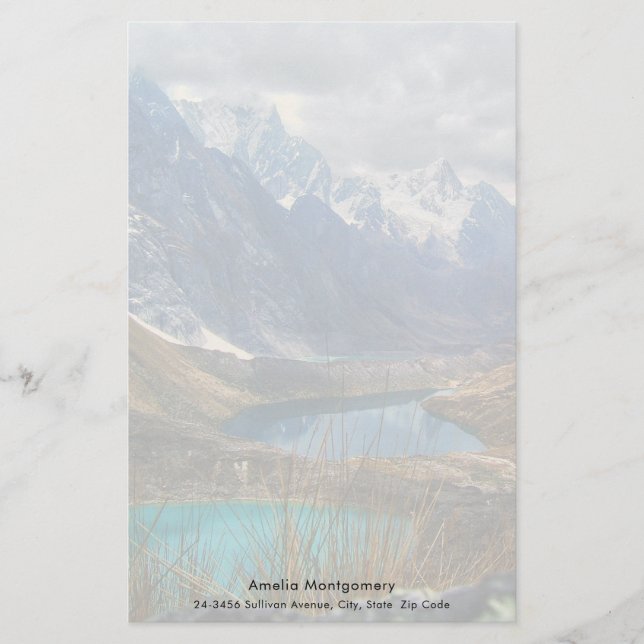 Scenic Alpine Mountains Photo Stationery (Front)