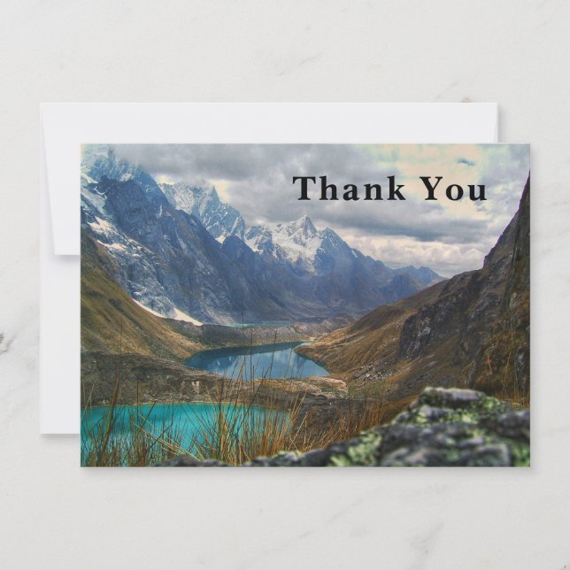 Scenic Alpine Mountains Photo Thank You Card (Front)