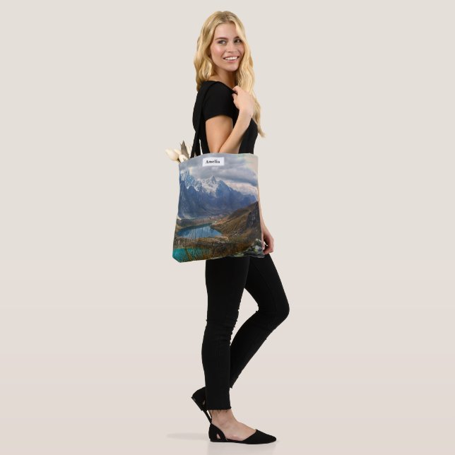Scenic Alpine Mountains Photo Tote Bag (On Model)