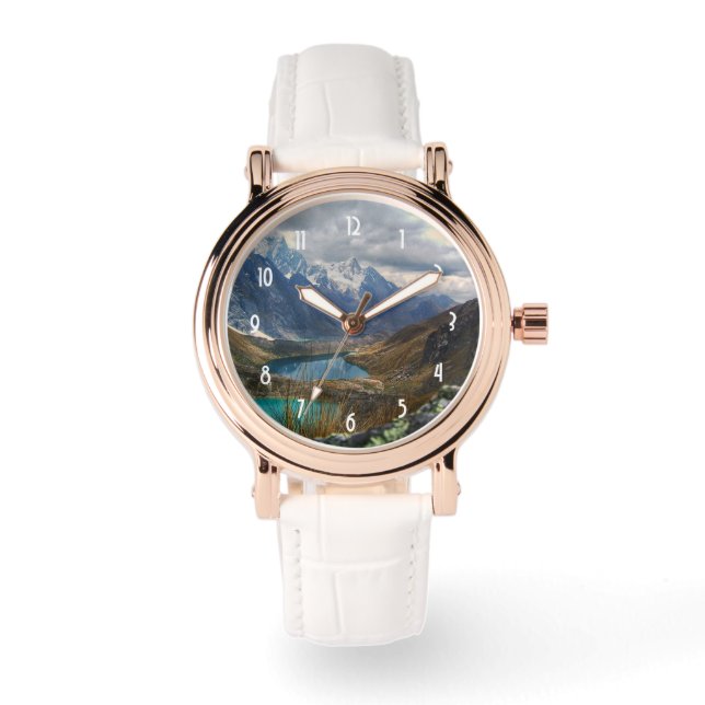 Scenic Alpine Mountains Photo Watch (Front)